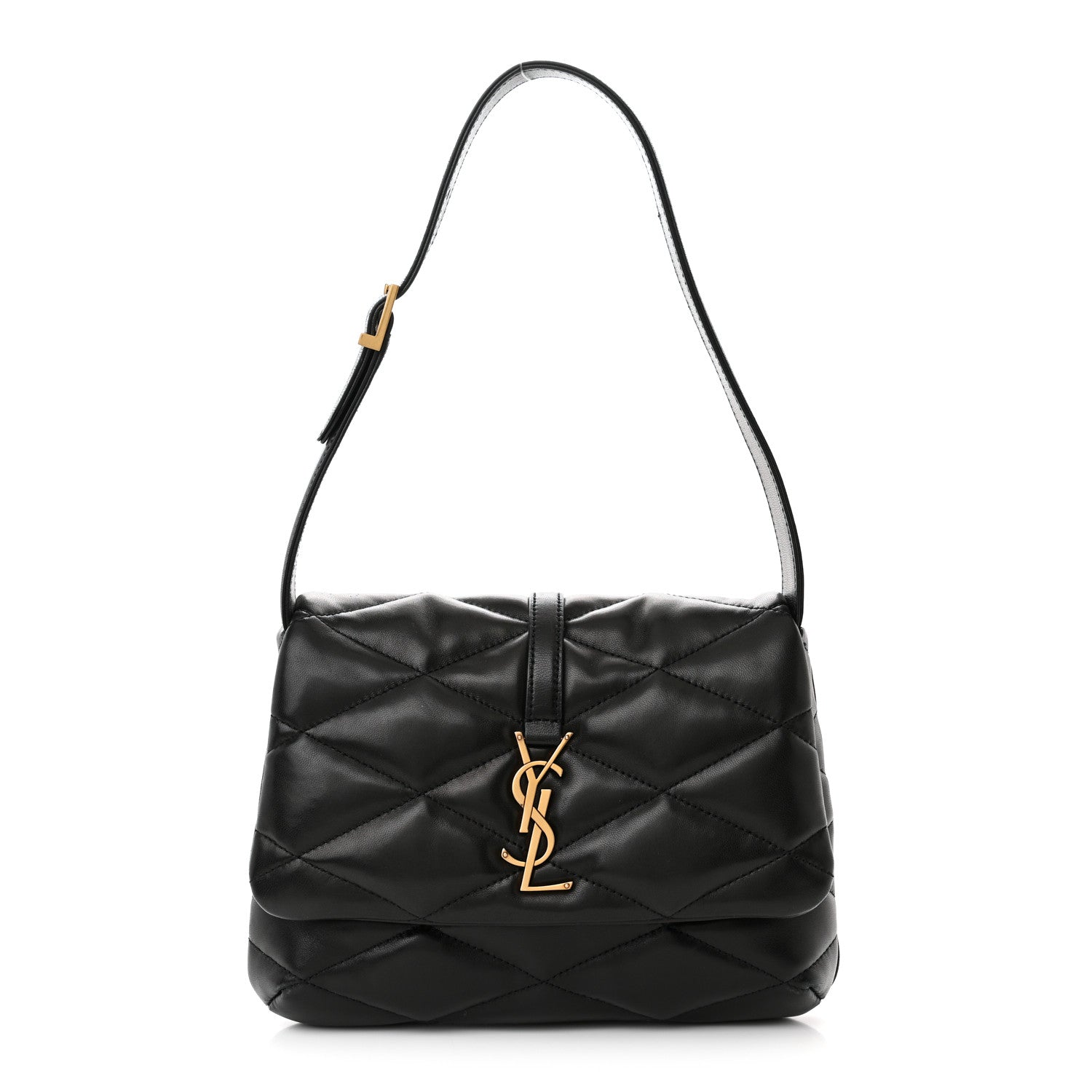 Saint Laurent Lambskin Quilted Le 57 Diamond Shoulder Bag Black 1 of 13