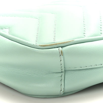 Gucci Calfskin Matelasse Mini GG Marmont Crossbody Bag Water Green 8 of 8