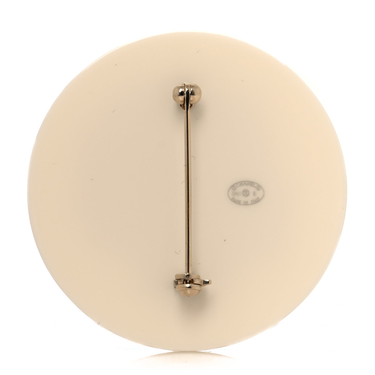 Resin Pearl CC Coco Profile Pin Brooch White Black