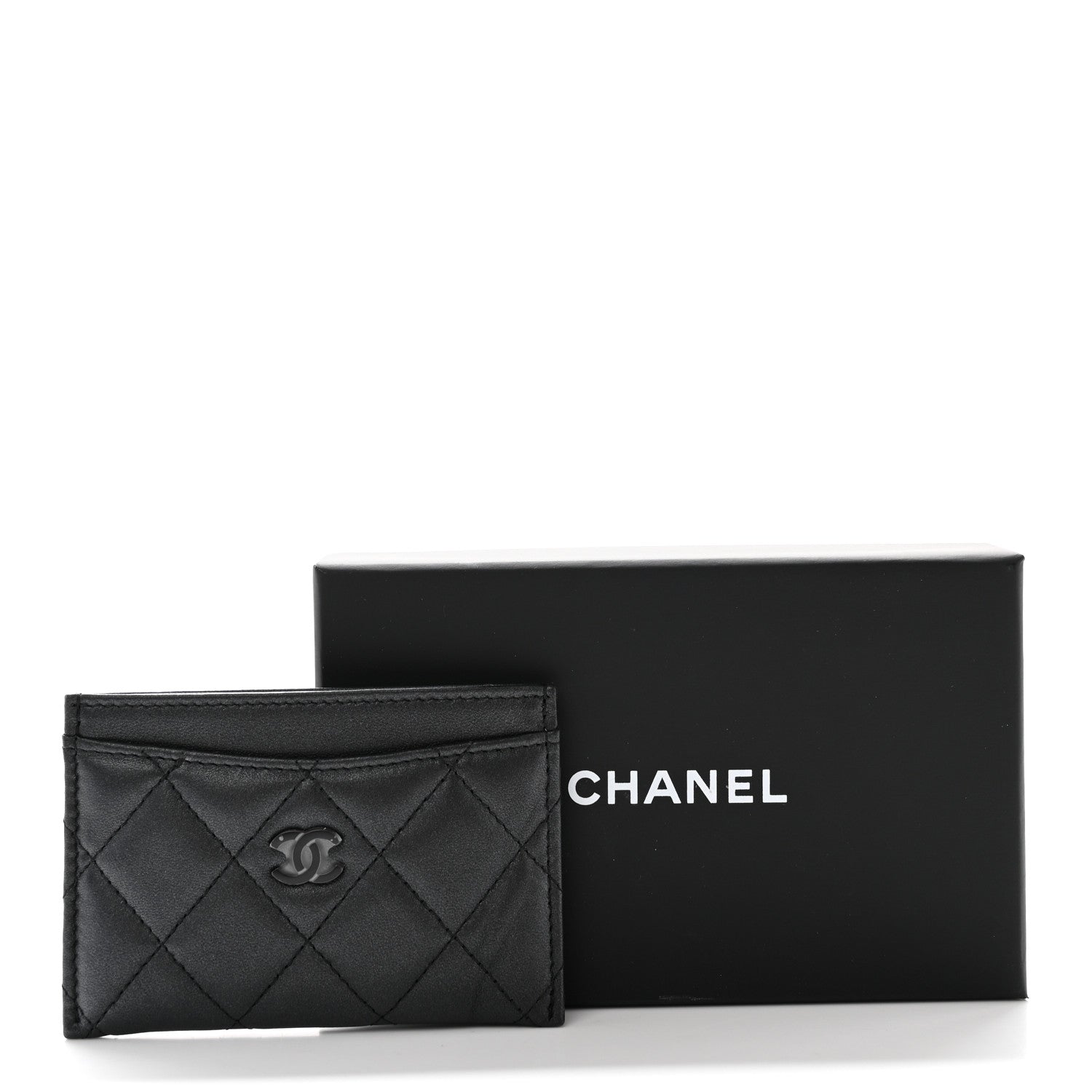 Chanel Pearly Lambskin Quilted Card Holder So Black 12 of 12