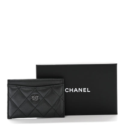 Chanel Pearly Lambskin Quilted Card Holder So Black 12 of 12