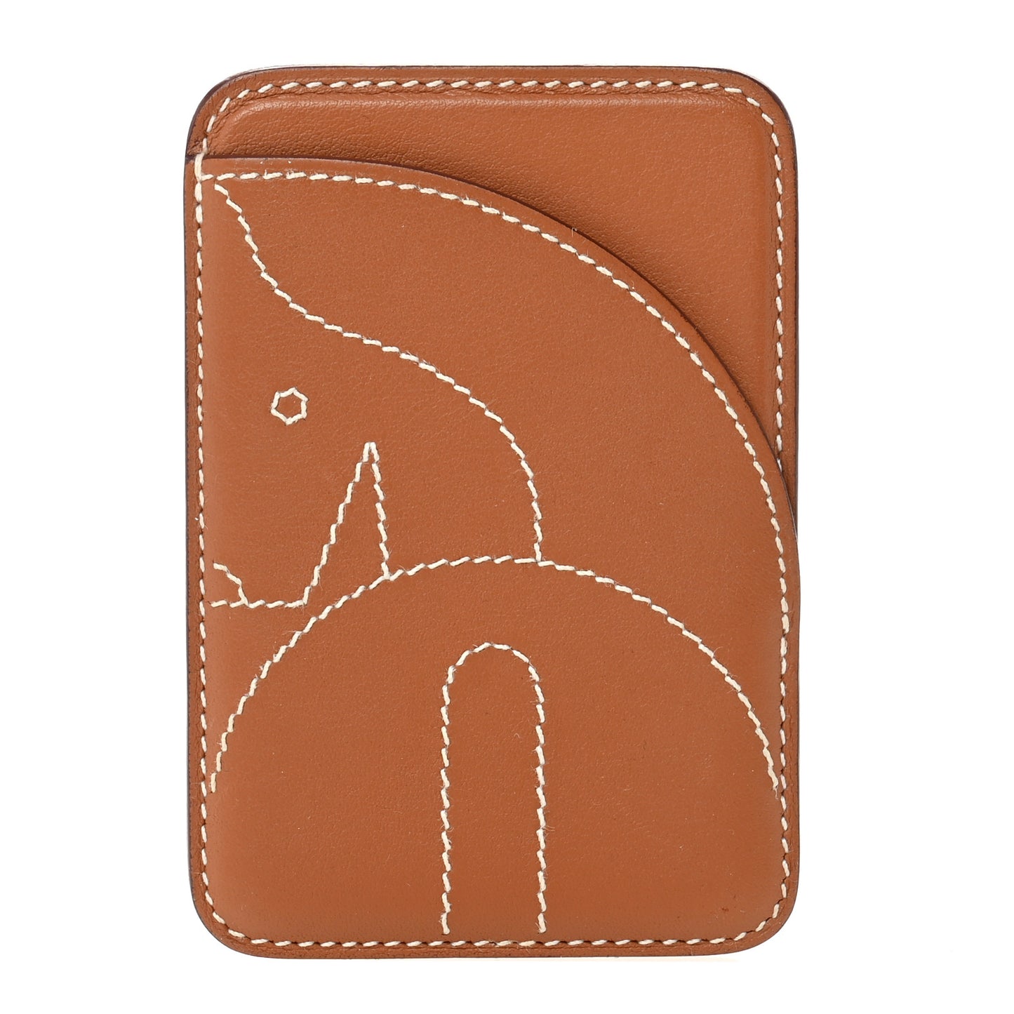 Swift Stitched Cheval MagSafe Card Holder Gold