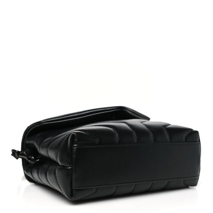 Saint Laurent Calfskin Y Quilted Monogram Monochrome Toy Loulou Crossbody Bag Black 4 of 10