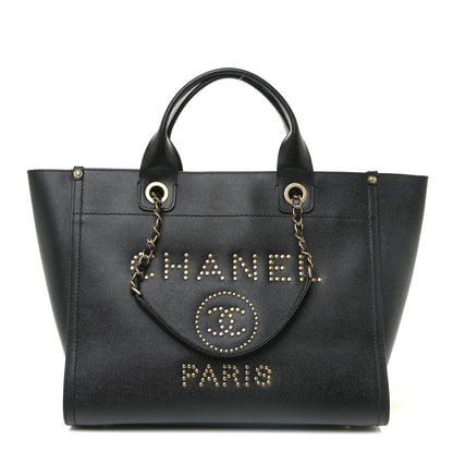 Chanel Caviar Small Studded Deauville Tote Black 1 of 12