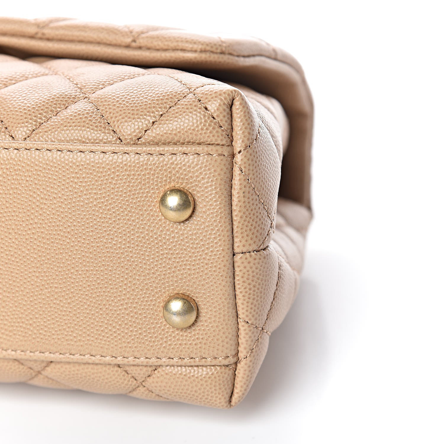 Chanel Caviar Lizard Embossed Quilted Mini Coco Handle Flap Beige 9 of 11