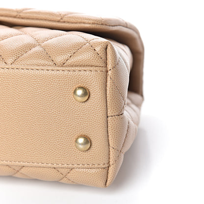 Chanel Caviar Lizard Embossed Quilted Mini Coco Handle Flap Beige 9 of 11