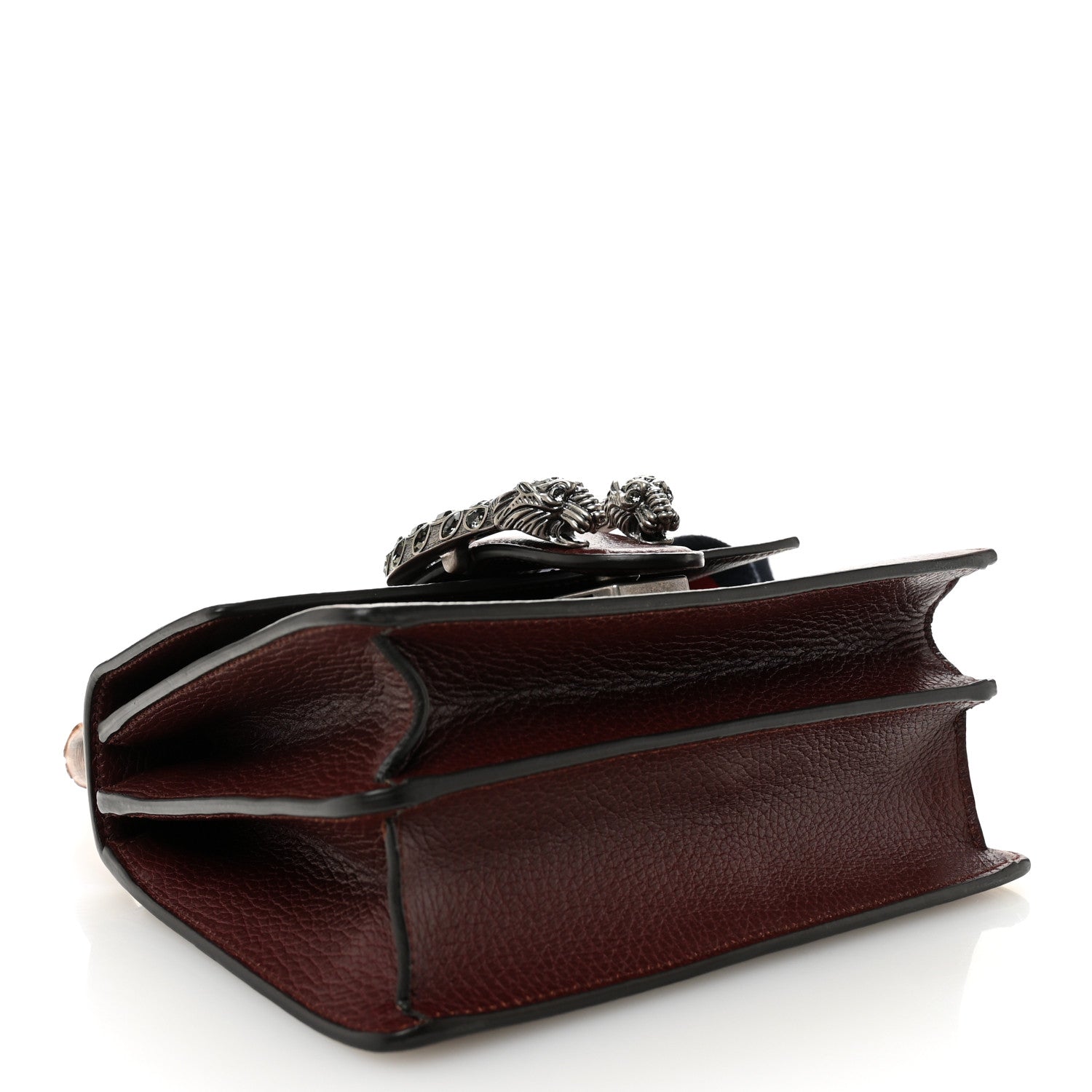 Gucci Dollar Calfskin Crystal Web Mini Dionysus Bamboo Top Handle Bag Vintage Bordeaux Black Diamond 4 of 12