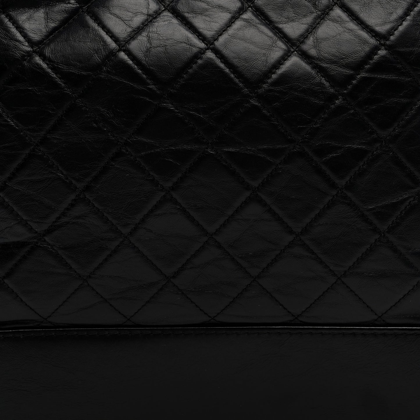Aged Calfskin Quilted Large Gabrielle Hobo Black