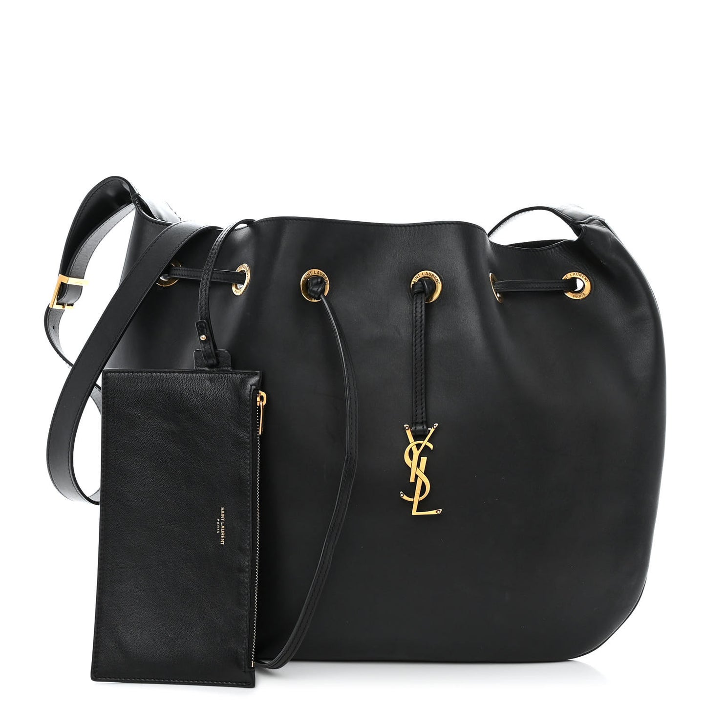 Smooth Calfskin Paris VII Large Flat Hobo Black
