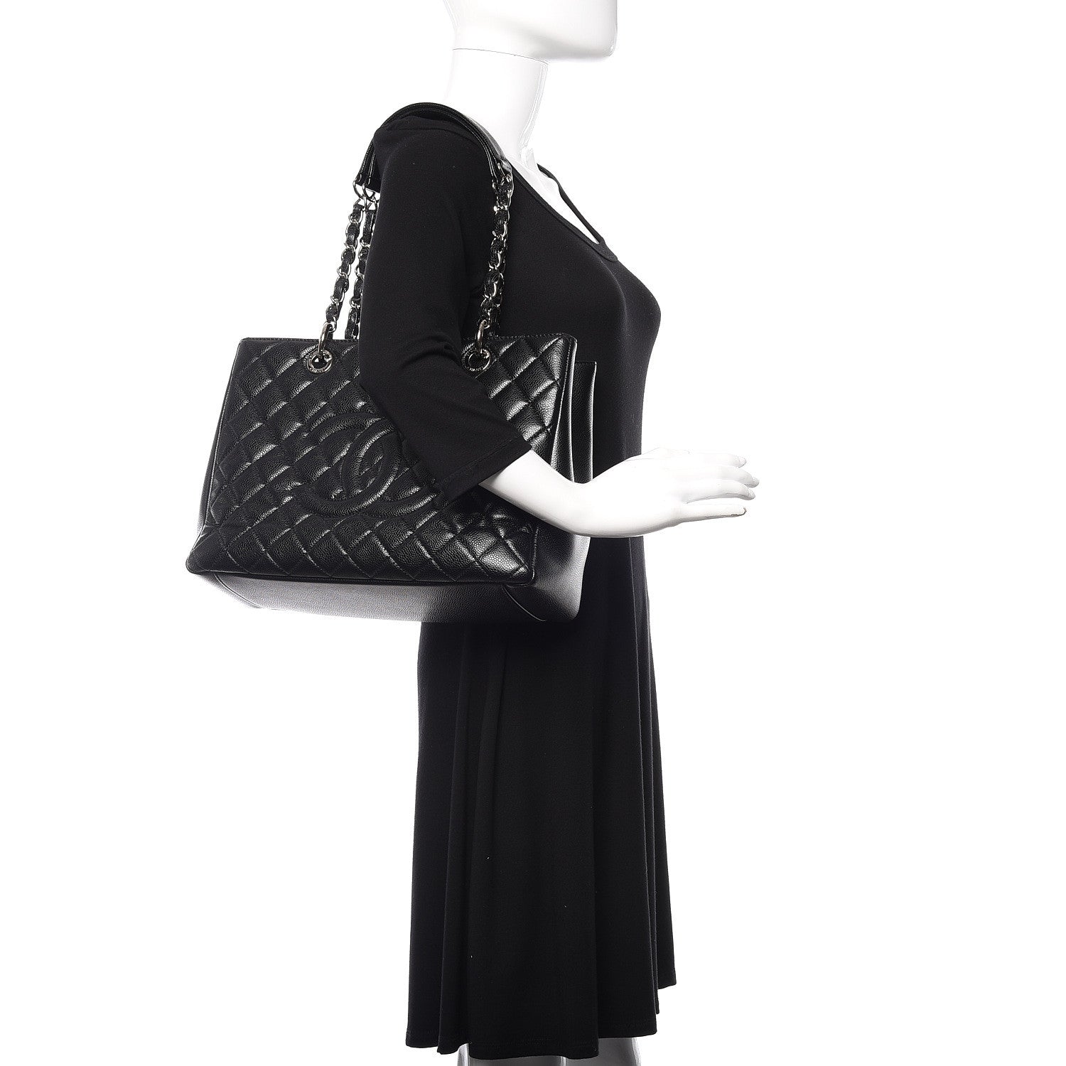 Chanel Caviar Quilted Grand Shopping Tote GST Black 2 of 10