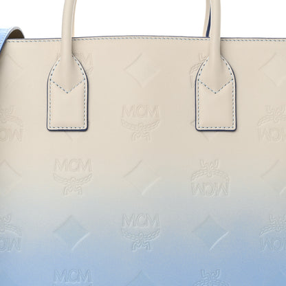 MCM Calfskin Gradation Monogram Large Munchen Tote Blue 8 of 10