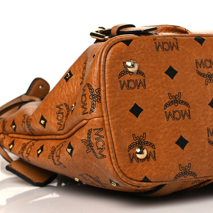 MCM Visetos Studded Medium Essentials Shopper Tote Cognac 9 of 10