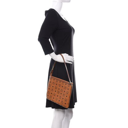 MCM Visetos Medium Stark Wristlet Pouch Cognac 2 of 10