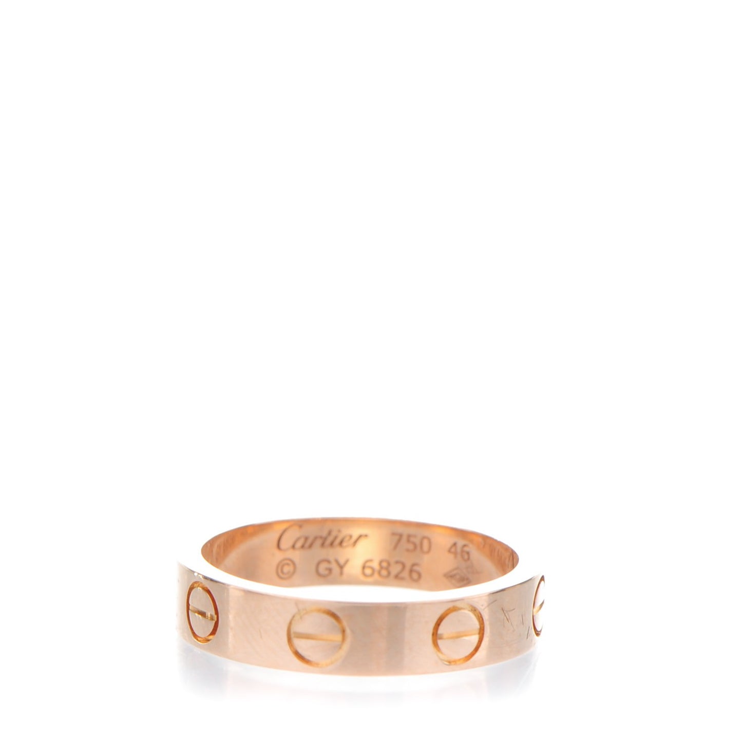 18K Pink Gold 4mm LOVE Wedding Band Ring 46 3.75