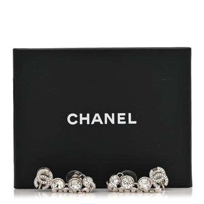 Chanel Crystal CC Long Drop Earrings Silver 5 of 5