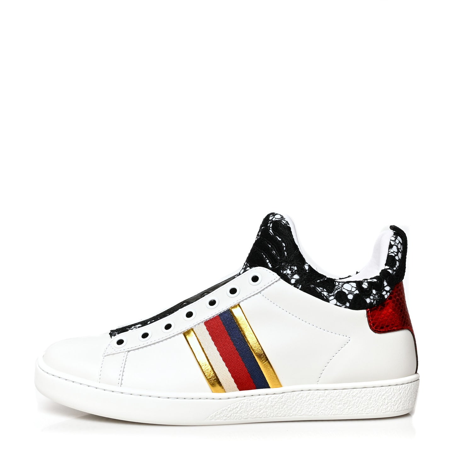Calfskin Lace Ayers Sylvie Web Womens New Ace High Top Sneakers 36.5 White