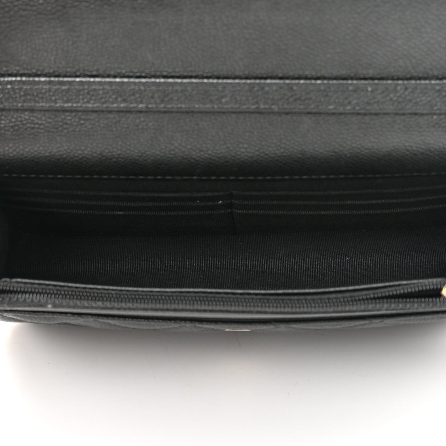 Caviar Quilted Tiny CC Wallet on Chain WOC Black