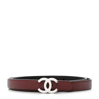 Chanel Calfskin CC Reversible Belt 70 28 Black Burgundy 2 of 8