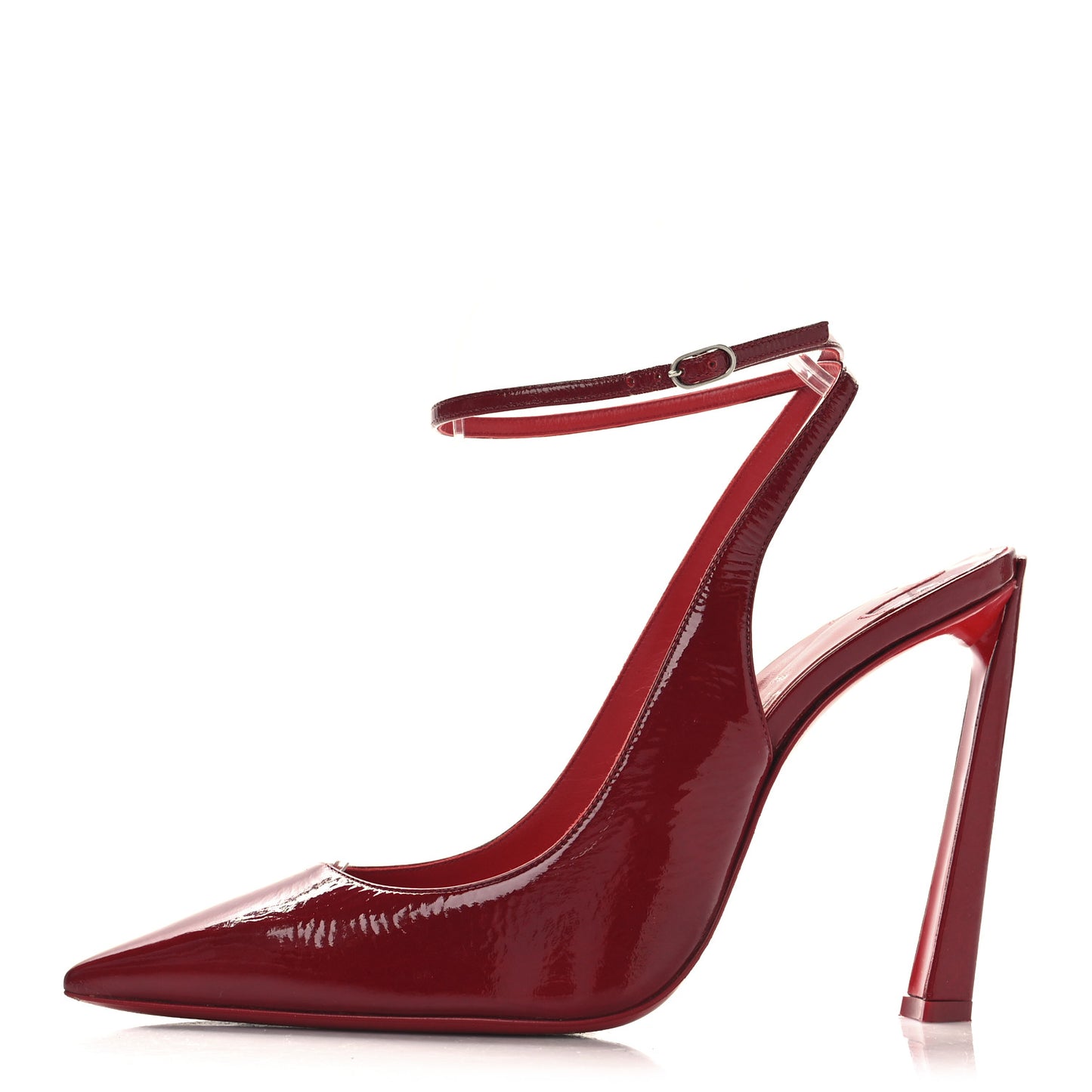Patent Calfskin Condora Sling 100 Pumps 38.5 Red
