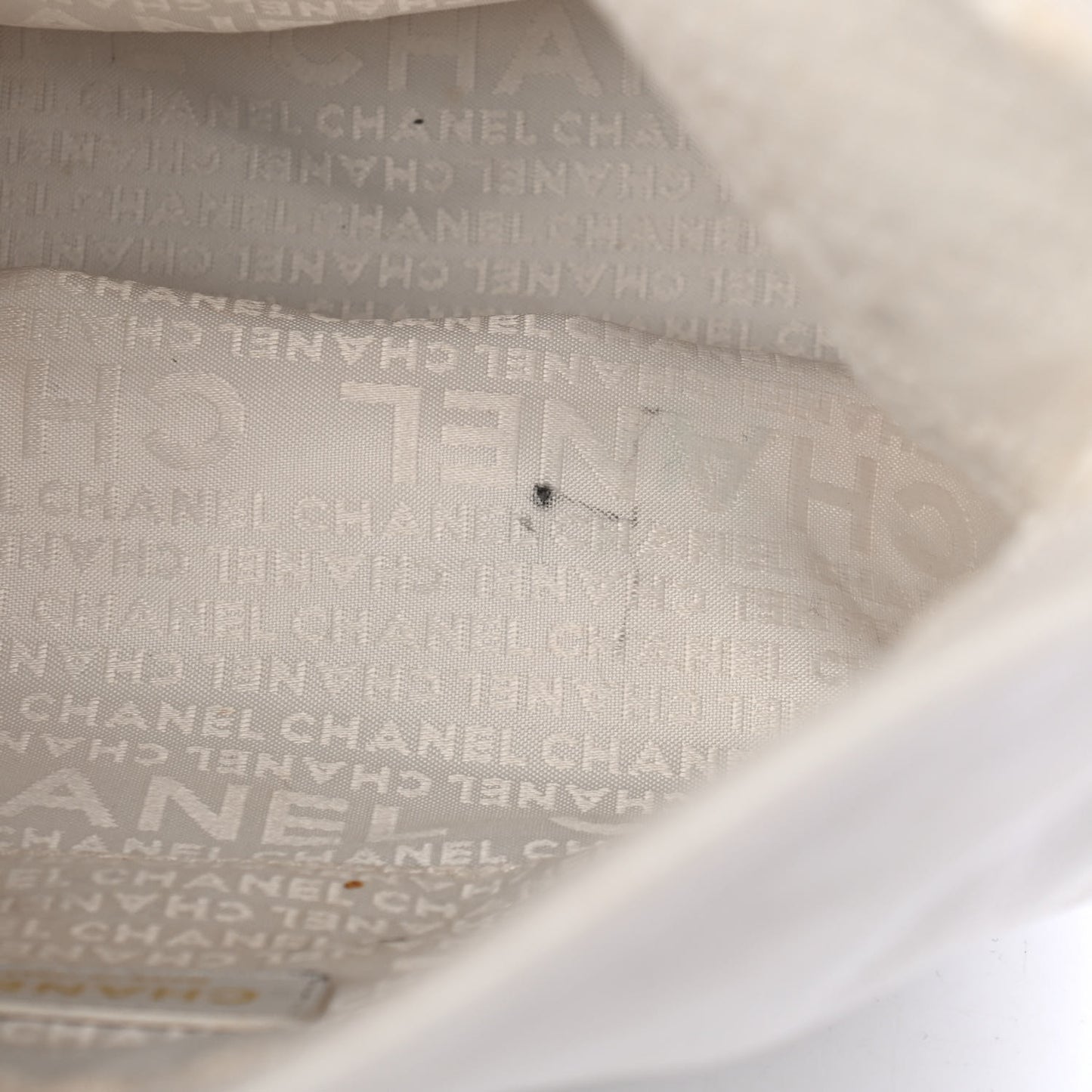 Calfskin CC Bucket Hobo White