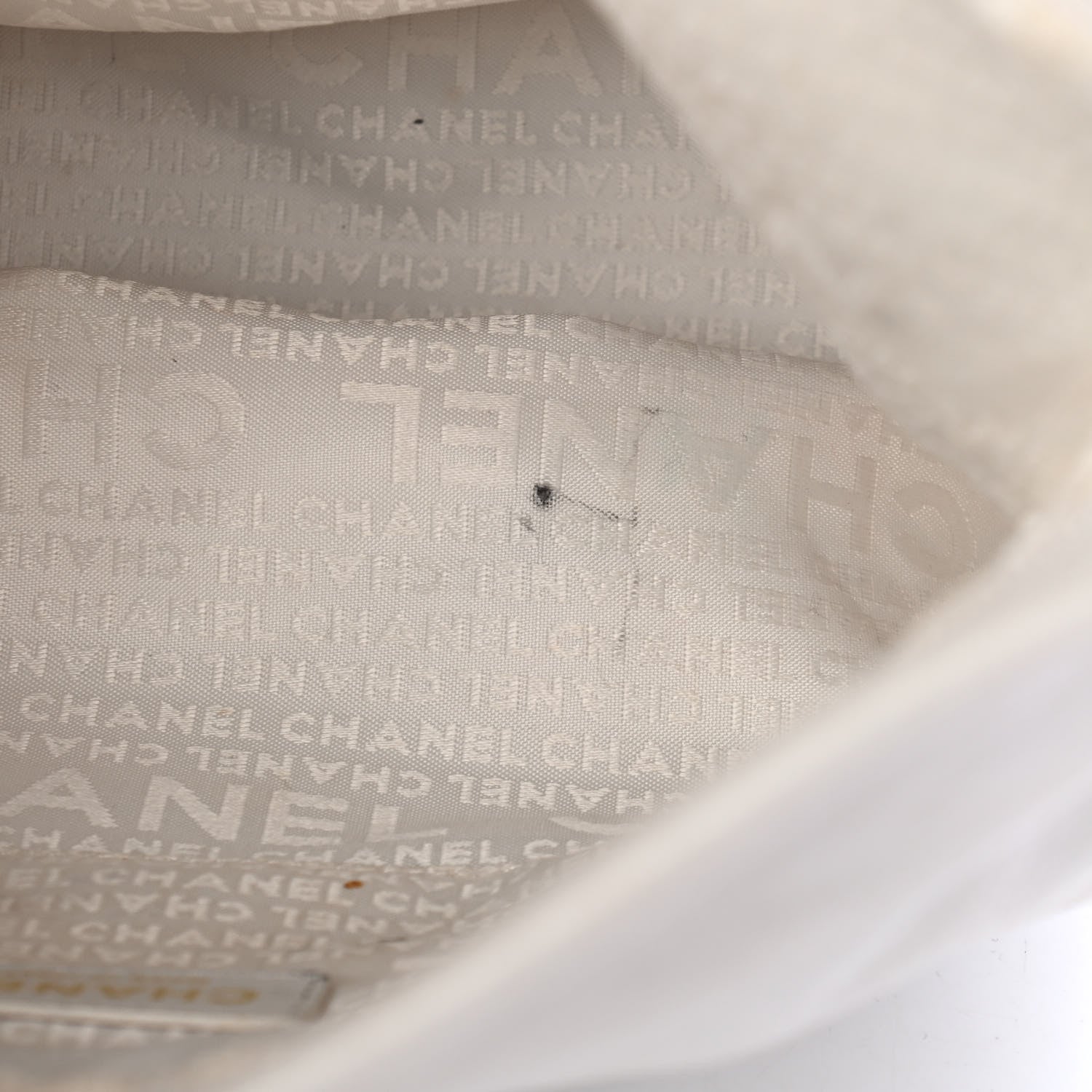 Chanel Calfskin CC Bucket Hobo White 5 of 5