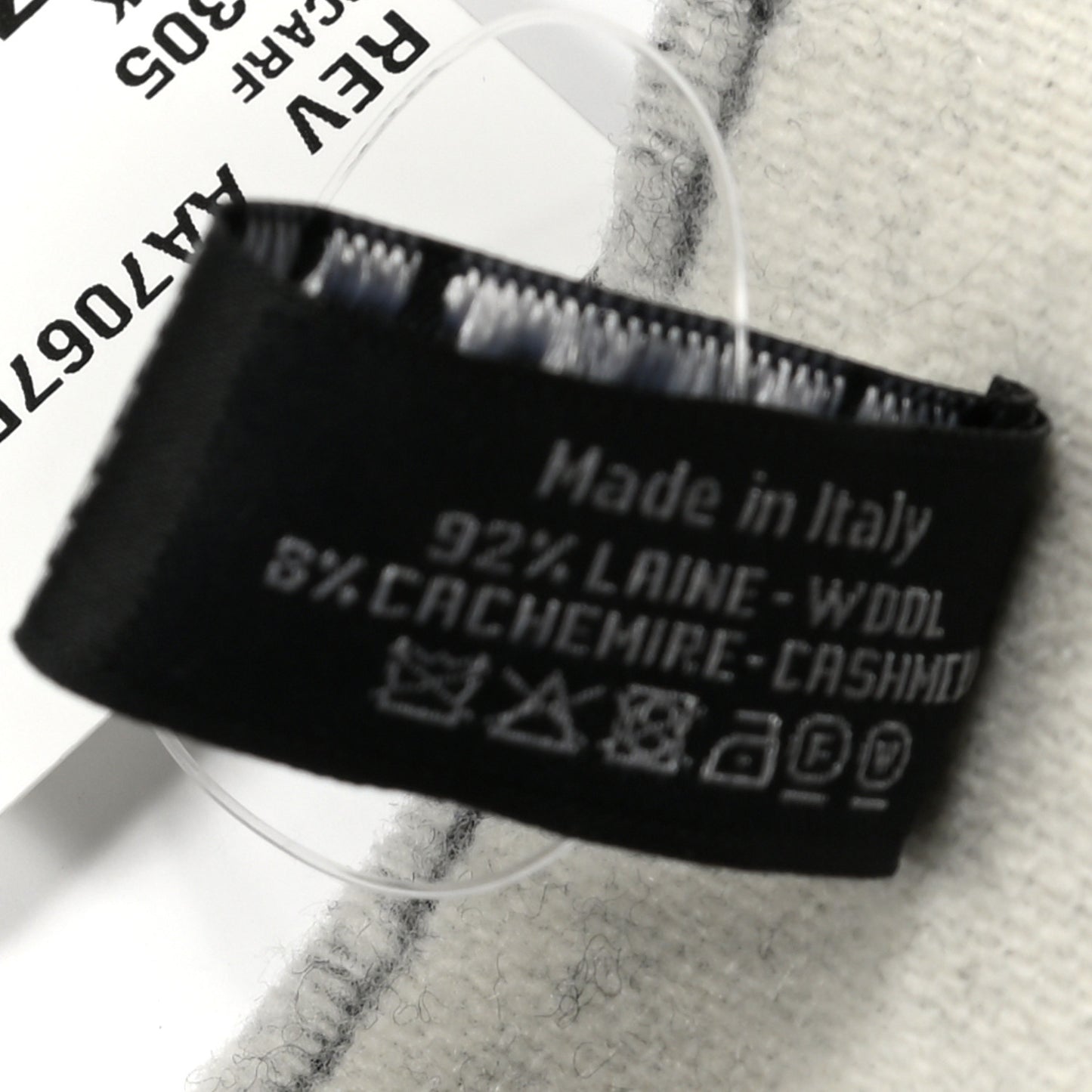 Wool Cashmere CC Scarf Black White