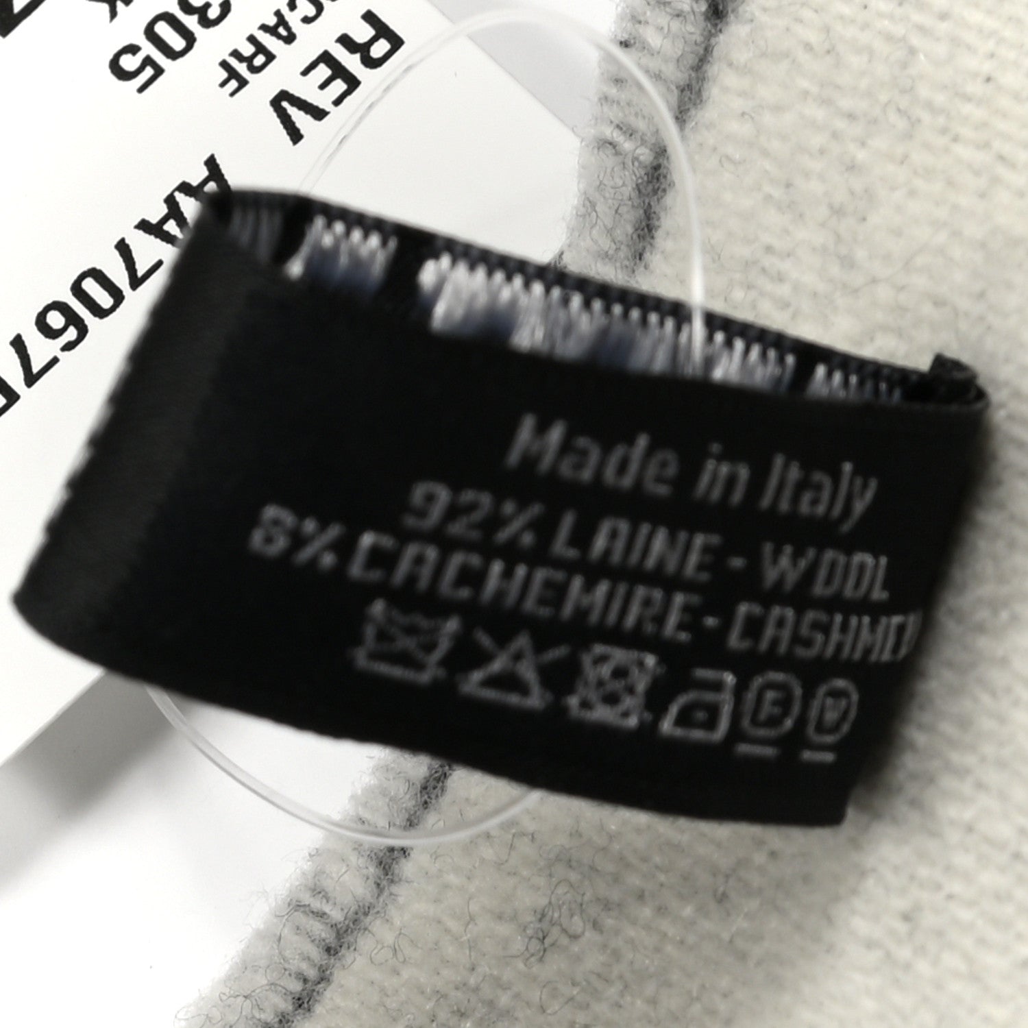 Chanel Wool Cashmere CC Scarf Black White 4 of 4