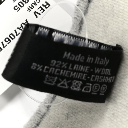 Chanel Wool Cashmere CC Scarf Black White 4 of 4