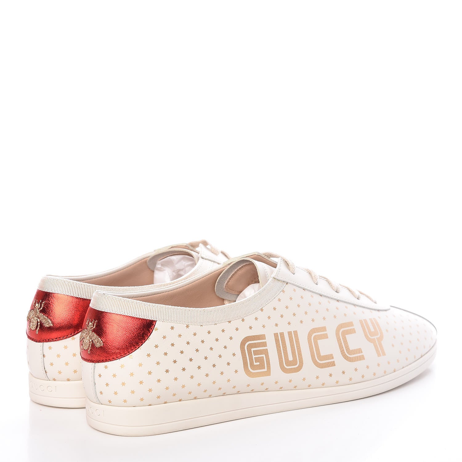Gucci X SEGA Calfskin GUCCY Stars Womens Falacer Sneakers 41 White 4 of 9