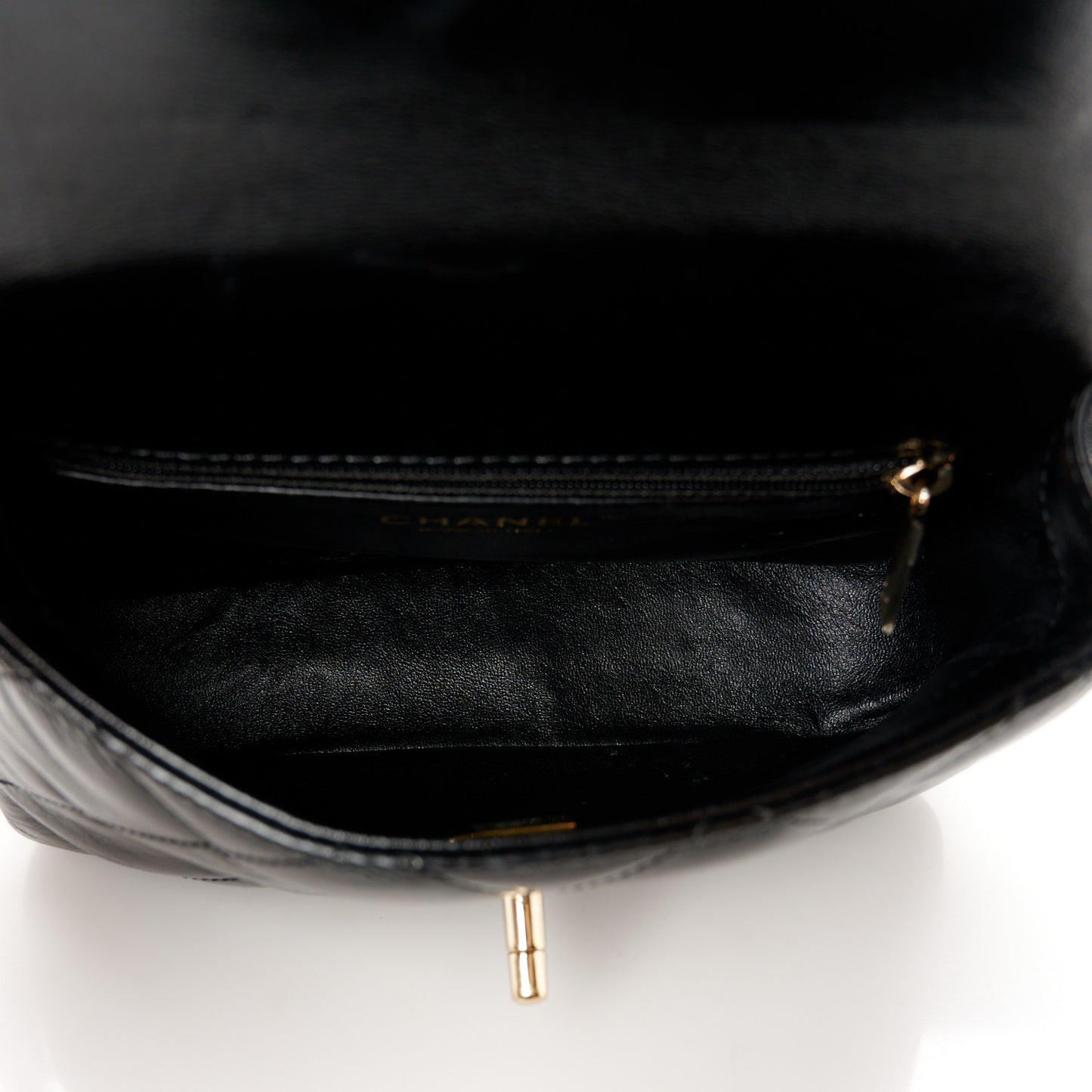 Shiny Lambskin Quilted Mini Coco Trip Flap Bag Black