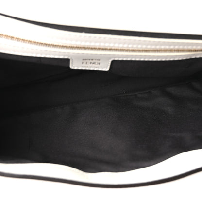 Fendi Nappa FF 1974 Embossed Large Baguette White 5 of 10
