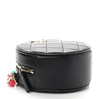 Chanel Shiny Lambskin Ribbon Quilted Round Clutch With Chain Black 3 of 8