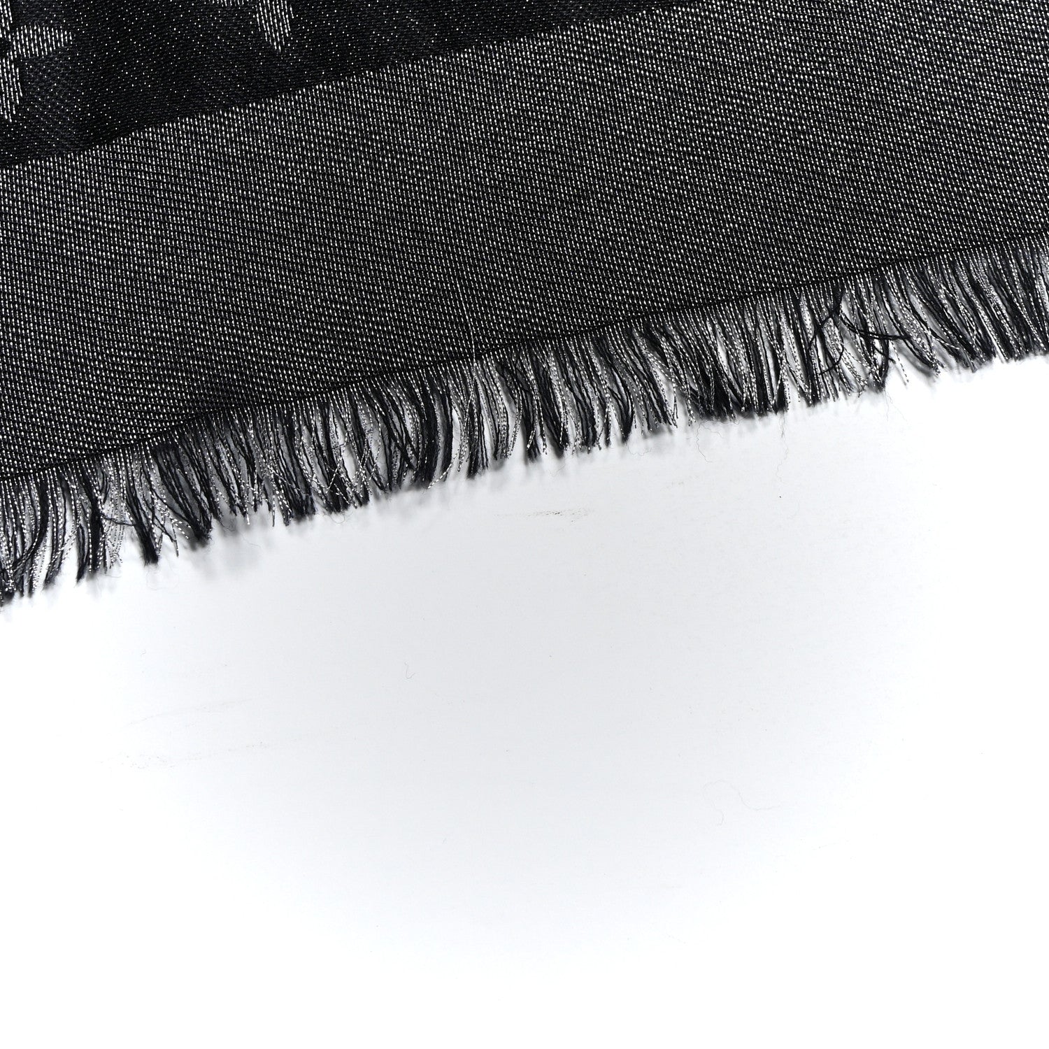 Louis Vuitton Silk Lurex Wool Monogram Shine Shawl Black 4 of 5