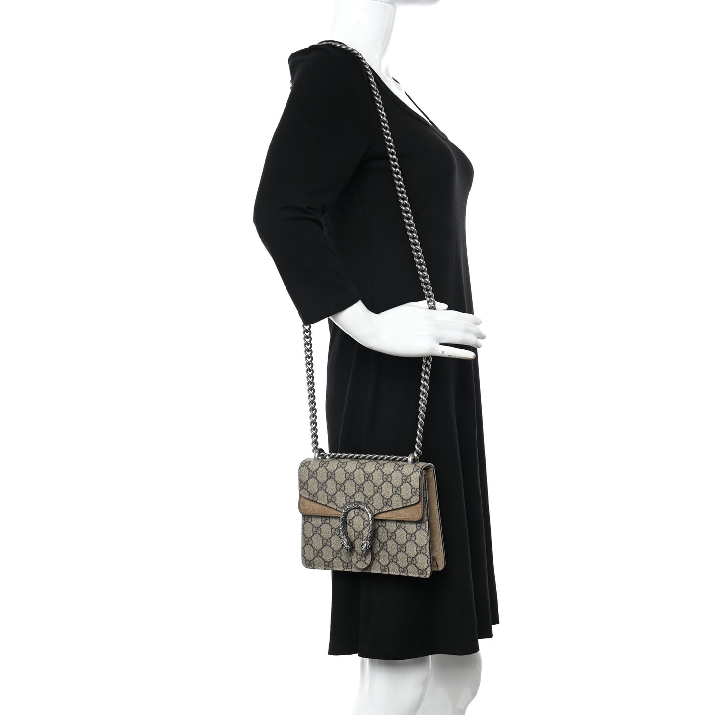 GG Supreme Monogram Mini Dionysus Shoulder Bag Taupe