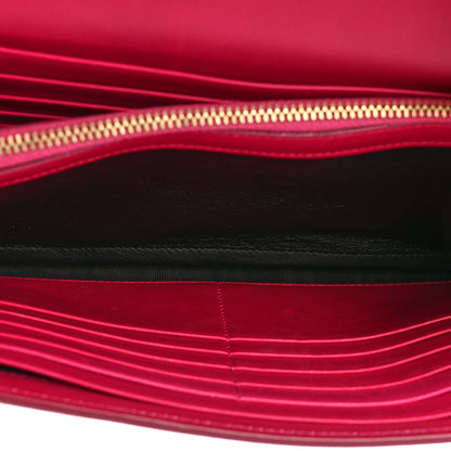Saint Laurent Grain de Poudre Classic Letters Chain Wallet Fuchsia 6 of 21