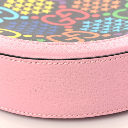 Gucci GG Supreme Monogram Psychedelic Round Shoulder Bag Black Multicolor Sugar Pink 9 of 10