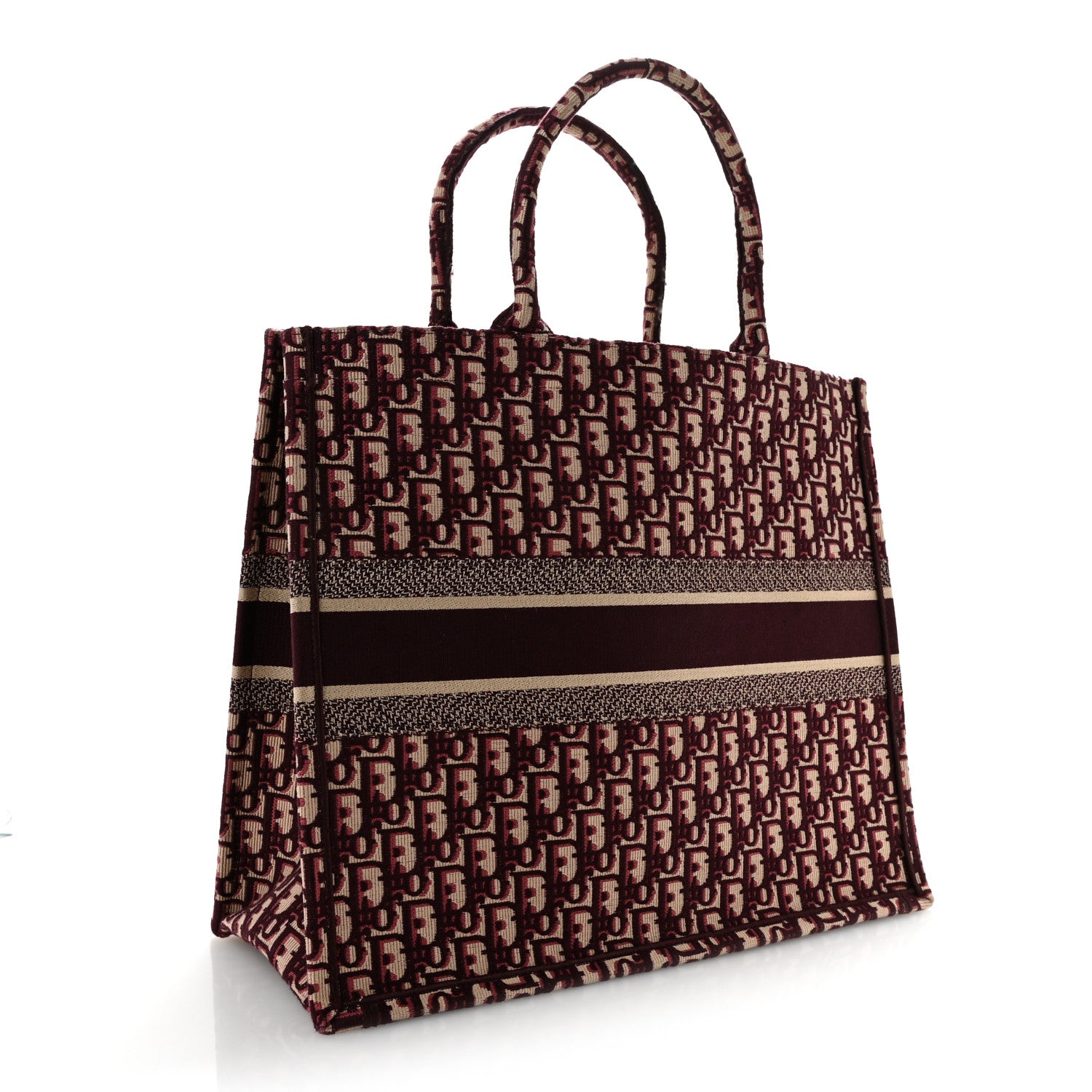 Christian Dior Oblique Large Book Tote Burgundy Multicolor 3 of 11