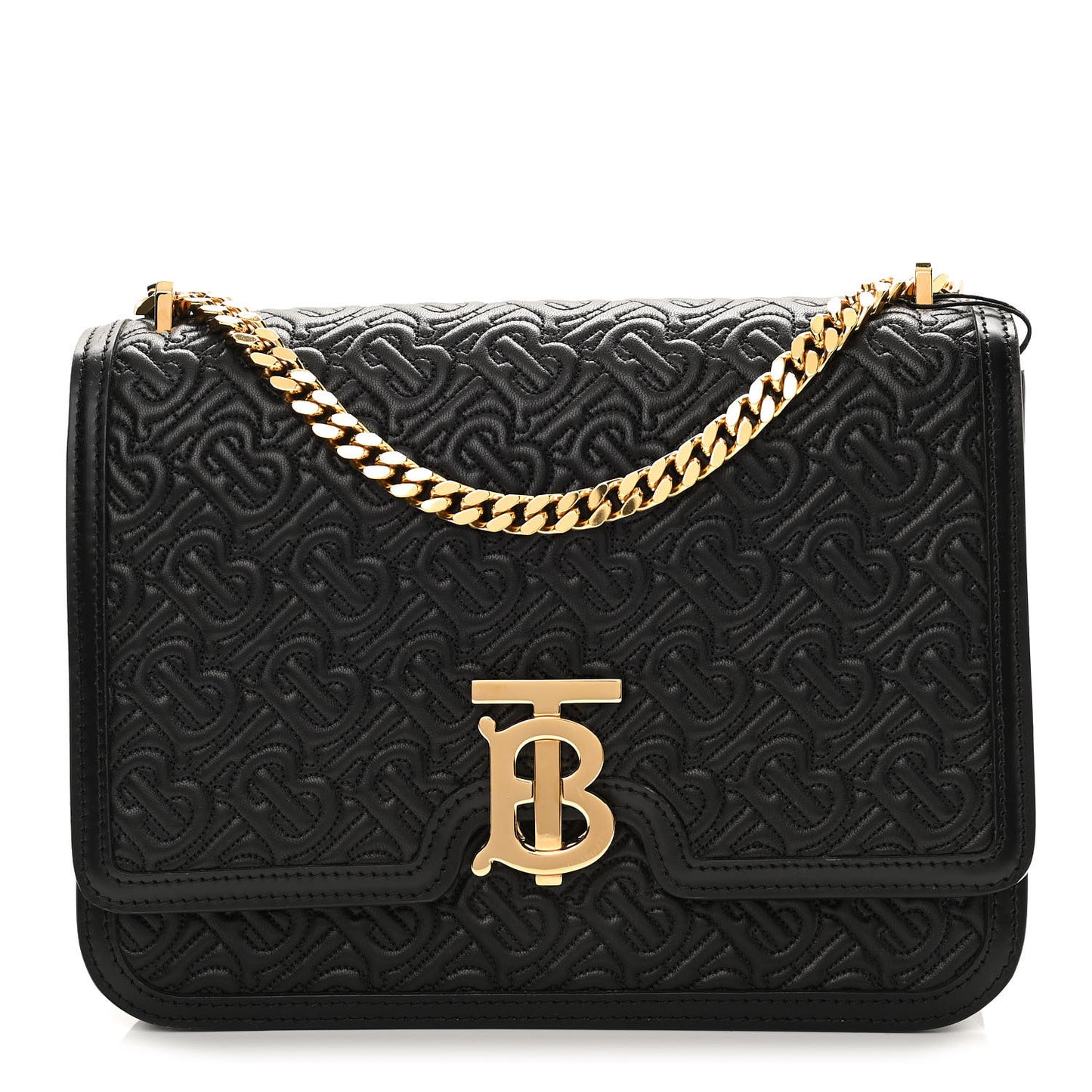 Grainy Calfskin Monogram Embossed Small TB Chain Bag Bright Red