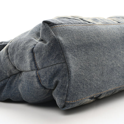 Saint Laurent Denim Quilted Medium Loulou Puffer Monogram Chain Satchel Blue Cinnamon 9 of 11