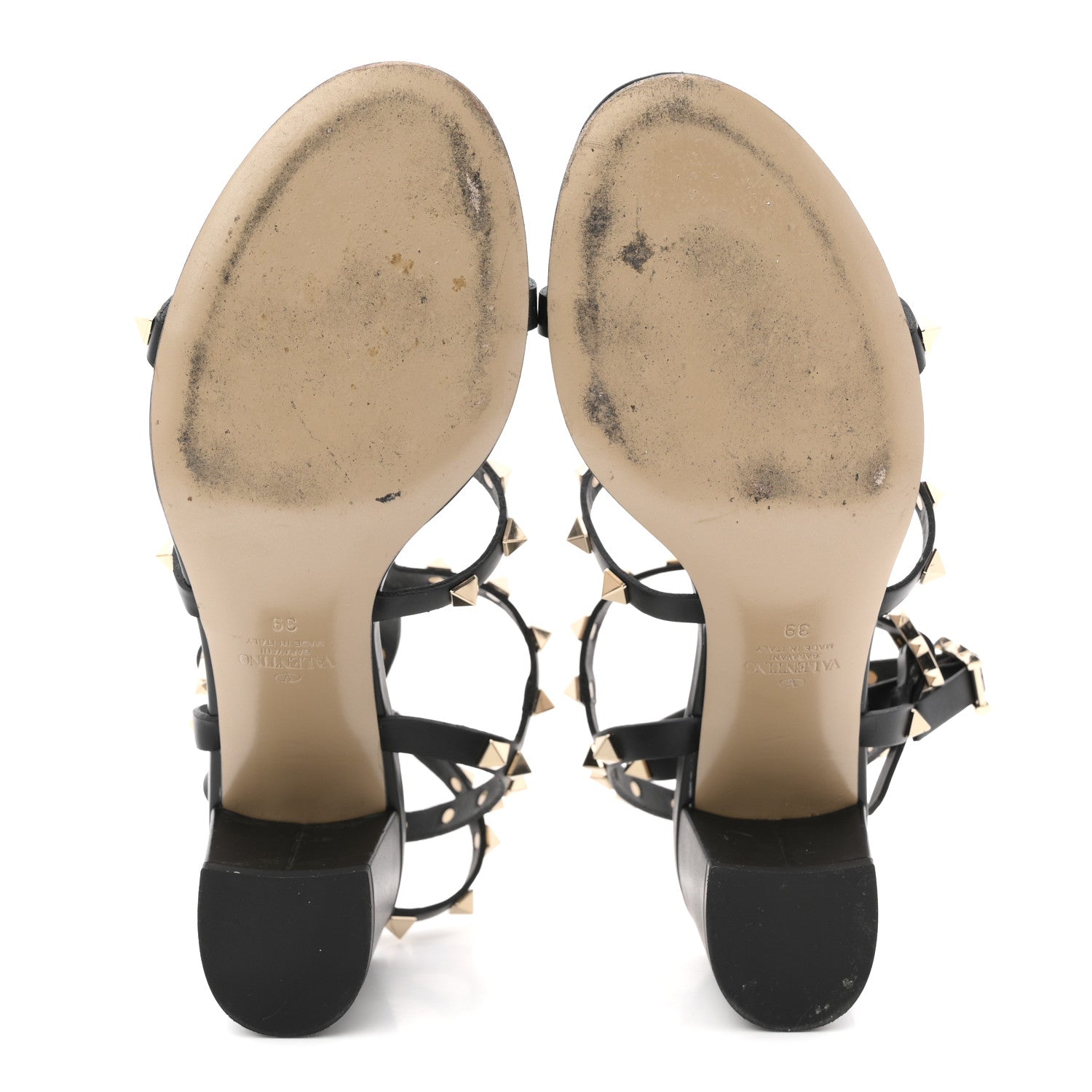 Valentino Garavani Calfskin Rockstud 60mm City Sandals 39 Black 6 of 14