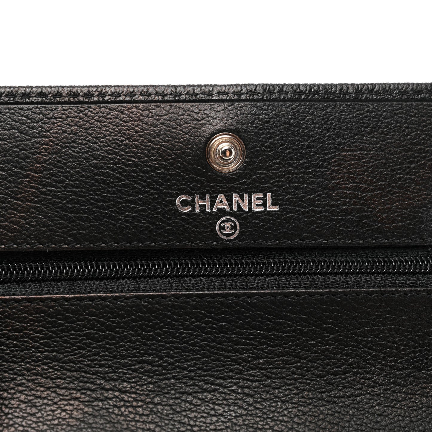 Calfskin Camellia Wallet on Chain WOC Black