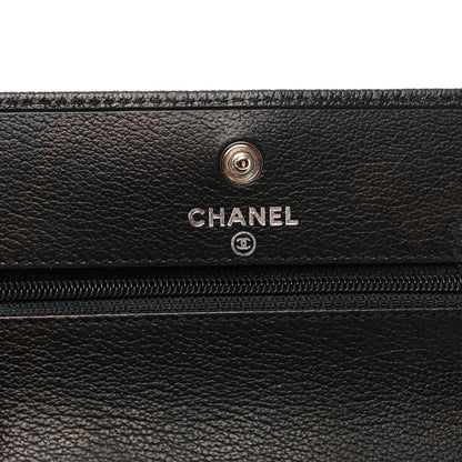 Chanel Calfskin Camellia Wallet on Chain WOC Black 9 of 14