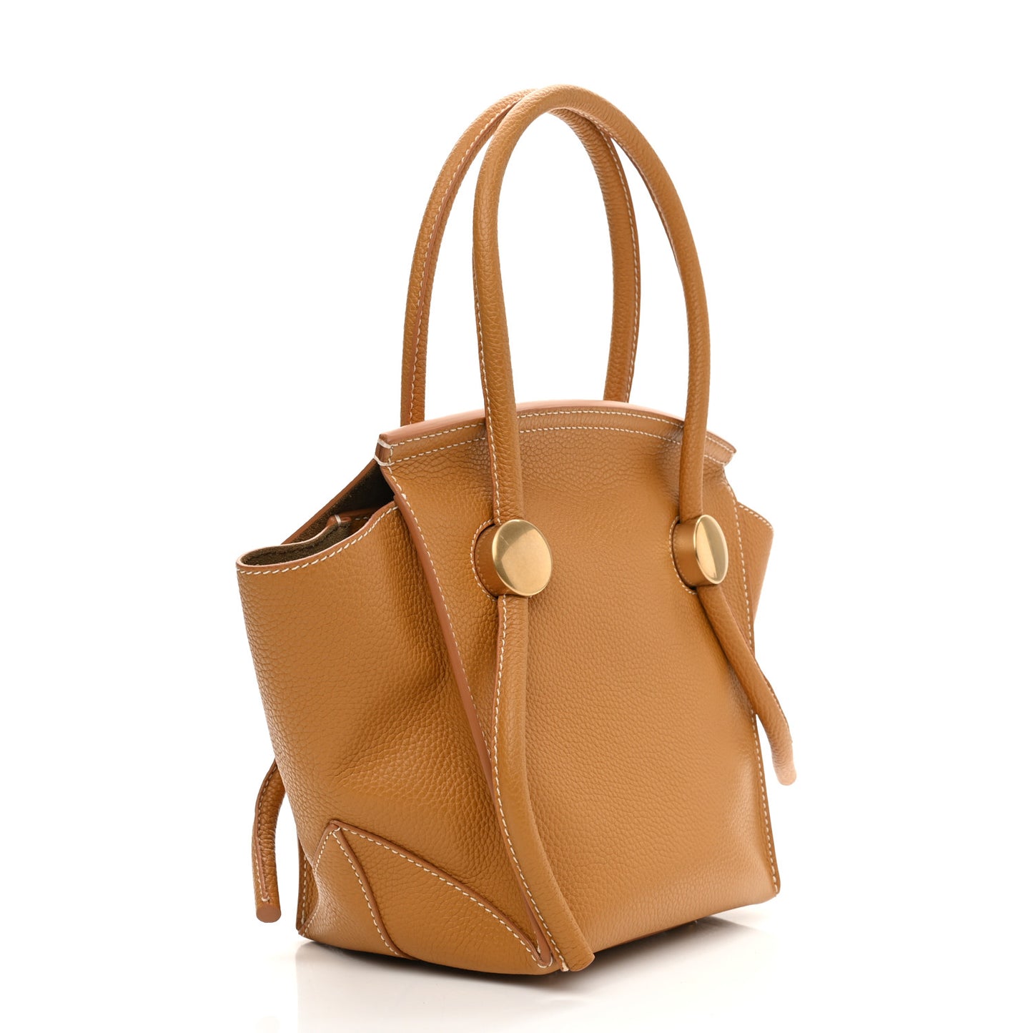 Grained Calfskin Small Pipe Bag Bronze Ecru