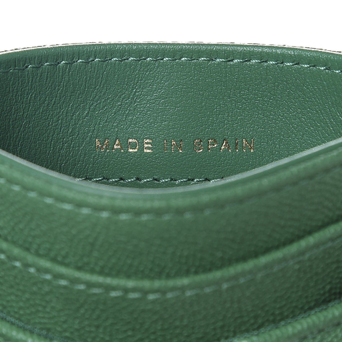 Caviar Quilted Boy Card Holder Green