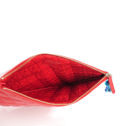 Chanel Lambskin Quilted Medium Casino Beauty CC Cosmetic Case Red 5 of 7