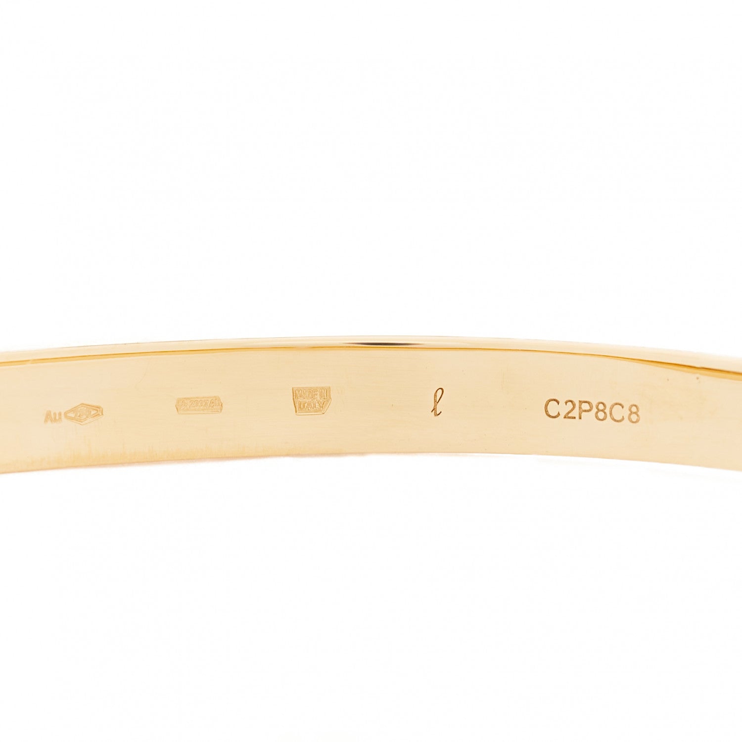 Bulgari 18K Yellow Gold Diamond B.Zero1 Essential Bangle Bracelet L 3 of 5