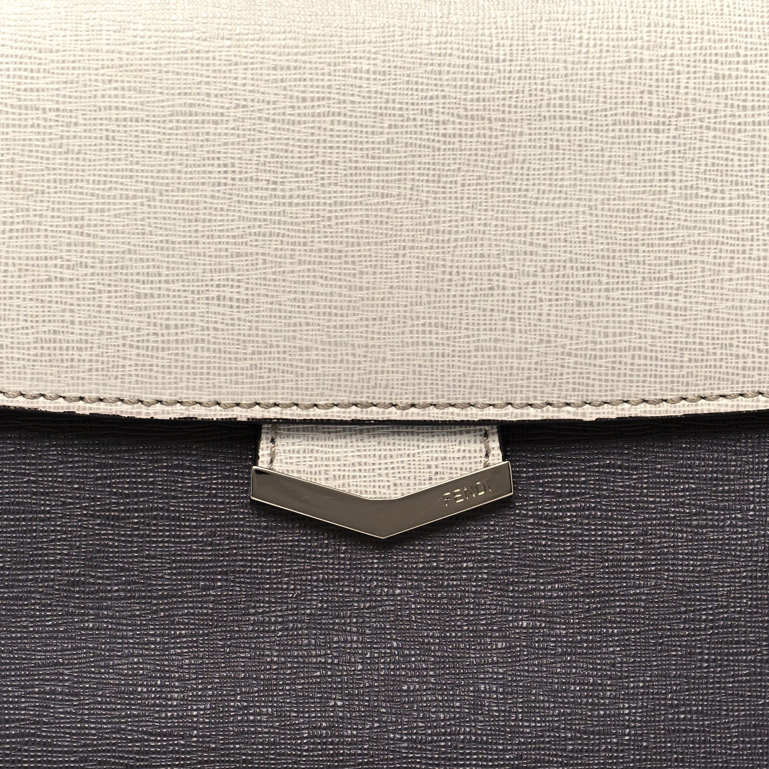 Fendi Vitello Elite Flamingo Colorblock Mini Demi Jour Shoulder Bag White Grey 6 of 13