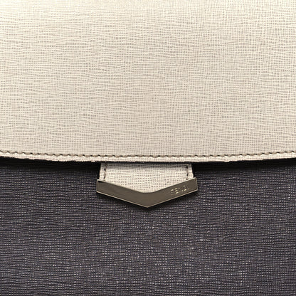 Fendi Vitello Elite Flamingo Colorblock Mini Demi Jour Shoulder Bag White Grey 6 of 13