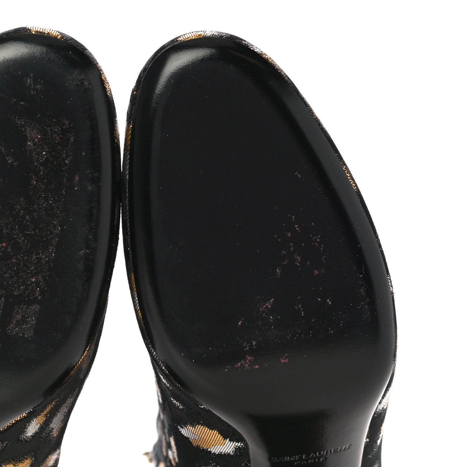 Saint Laurent Jacquard Leopard Loulou Ankle Boots 38 Oro 11 of 11