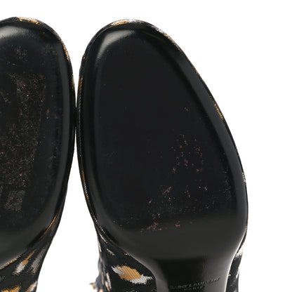 Saint Laurent Jacquard Leopard Loulou Ankle Boots 38 Oro 11 of 11